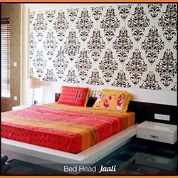 Ethnique master bedroom bed head Jaali cut from an inch thick MDF
